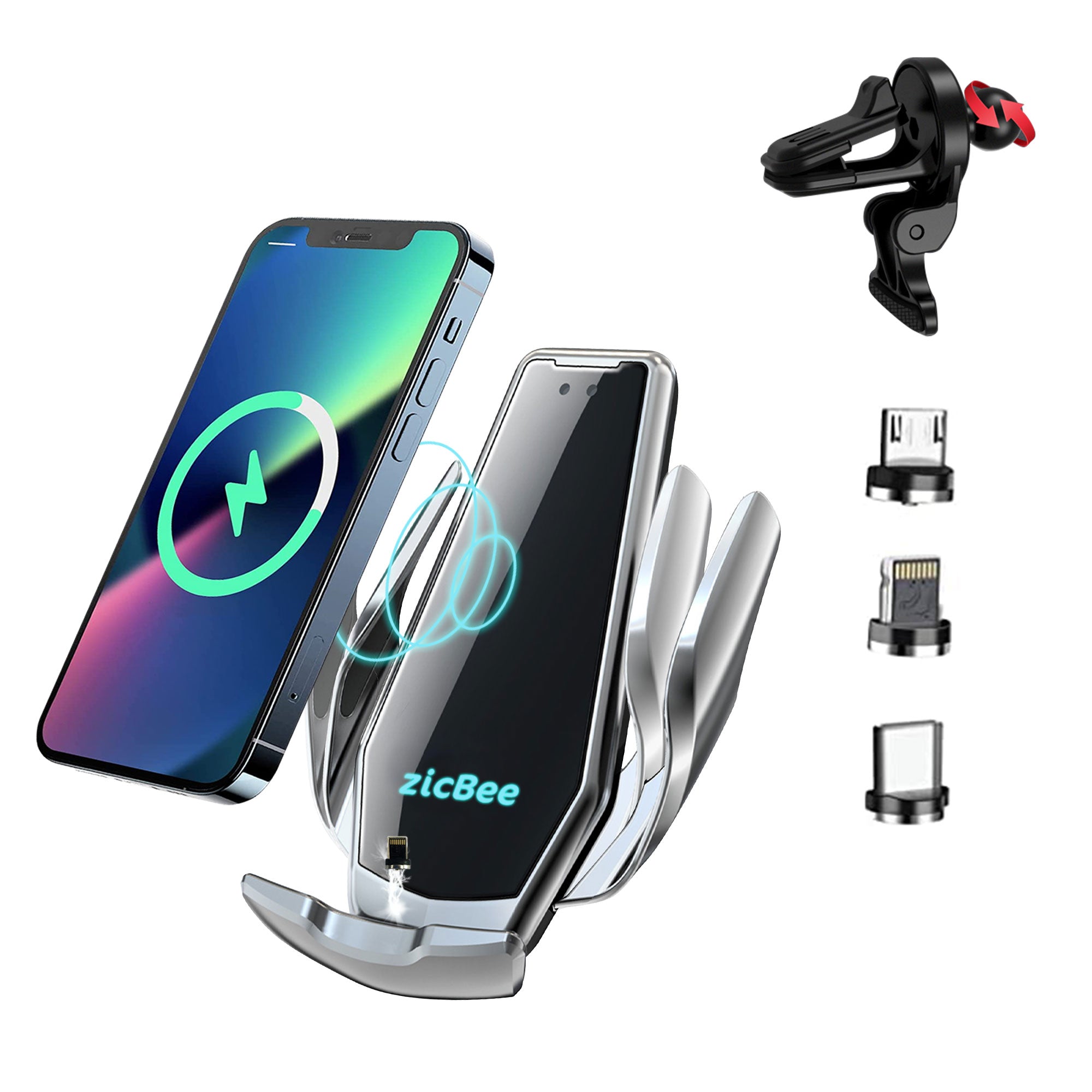15W Wireless Car Charger for iPhone & Android phones